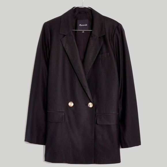 New Madewell Caldwell Double-Breasted Blazer in Black - Picture 1 of 6
